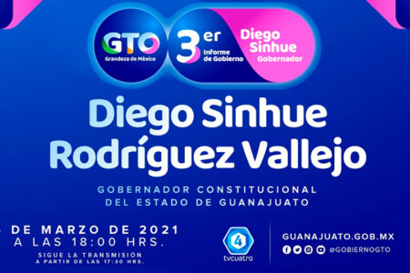Rendirá Gobernador de Guanajuato, Diego Sinhue su III Informe de Resultados